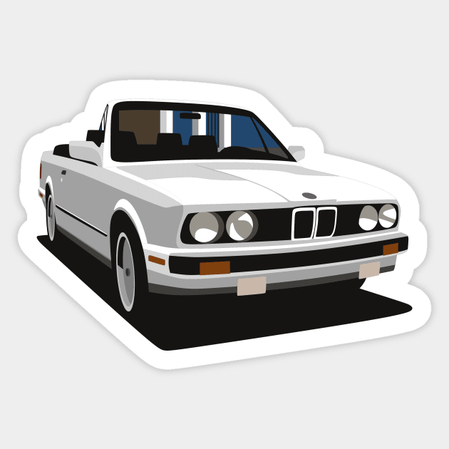 BMW E30 Convertible Sticker by TheArchitectsGarage